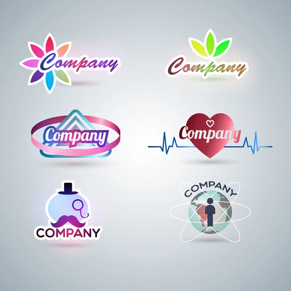 Ilustración Del Conjunto Símbolos Para Diseño Del Logotipo — Vector de stock
