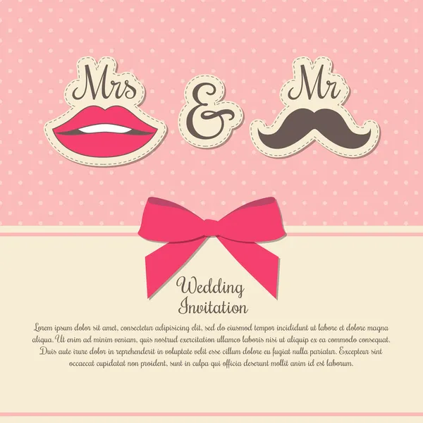 Boda Invitación Tarjeta Vector Ilustración — Vector de stock