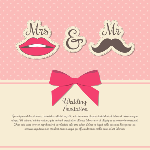 wedding invitation card  vector illustration 