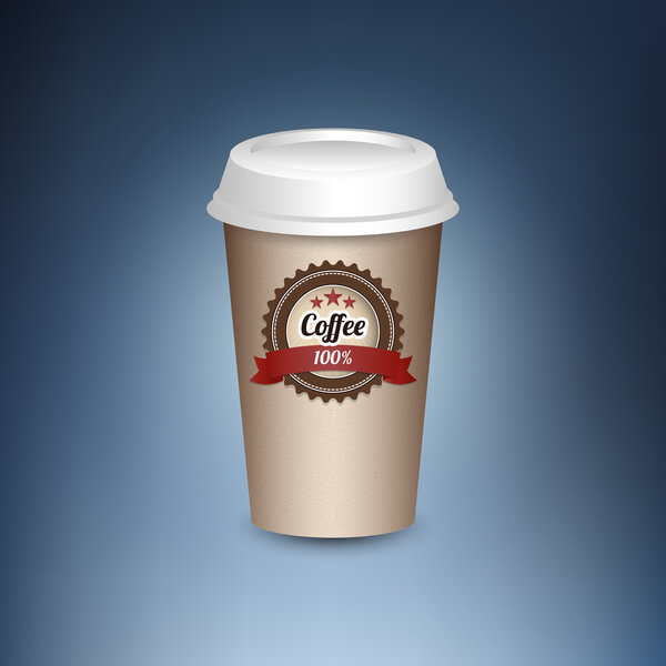 Бумажная чашка кофе.