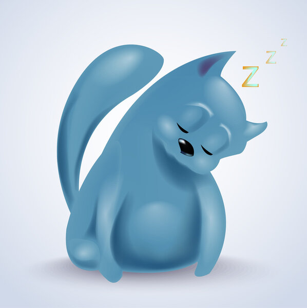 Illustration of sleeping cute cat.