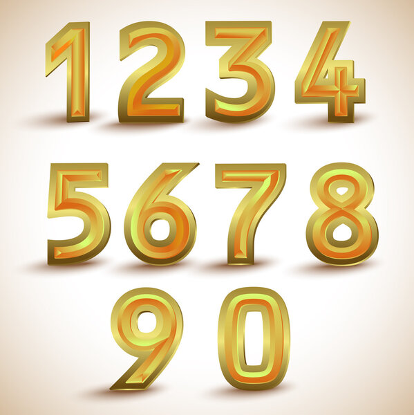 Vector set of gold numbers.
