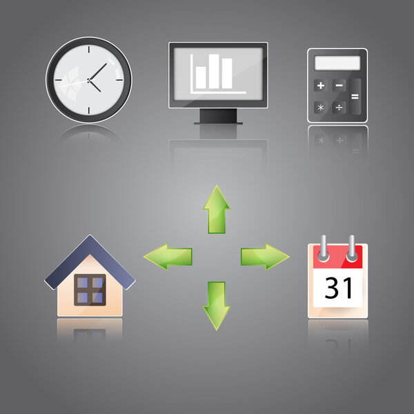 Набор иконок на тему общения. Векторная иллюстрация
