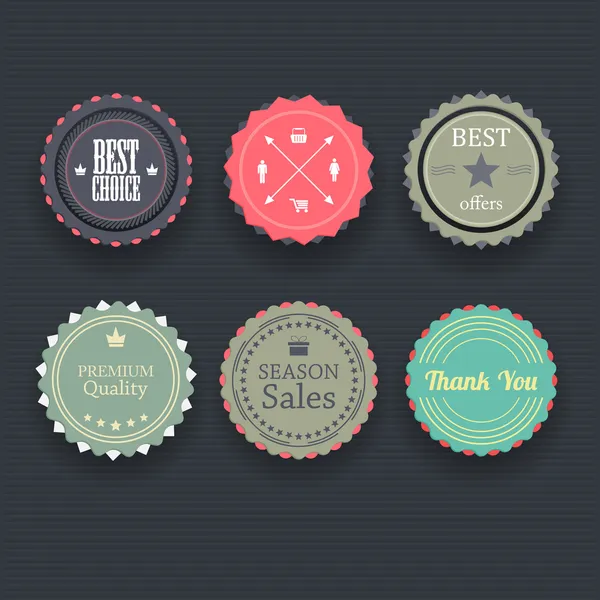 Set Retro Vintage Badges Labels — Stock Vector