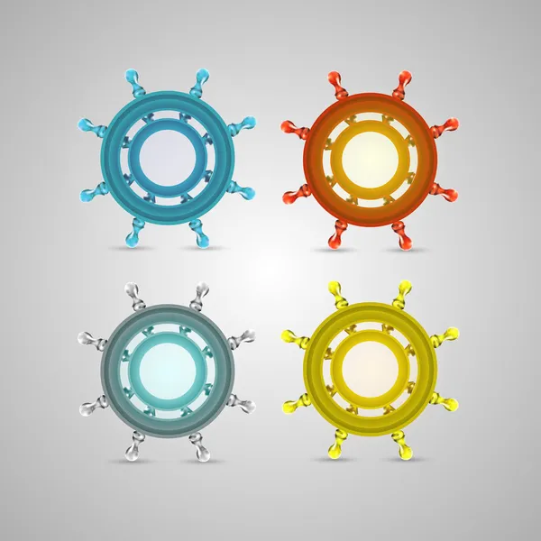 Ship Wheel Steering Vector Illustration — Stock Vector