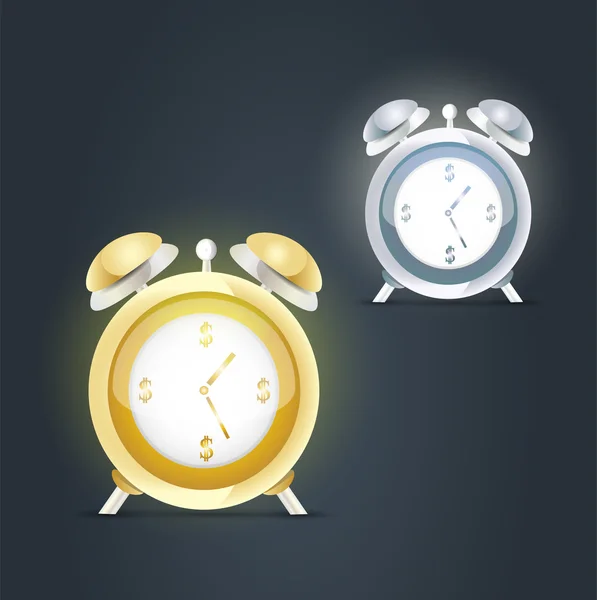 Reloj Despertador Vector Ilustración Educación — Vector de stock