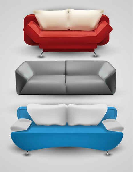 Vector set of colorful sofas