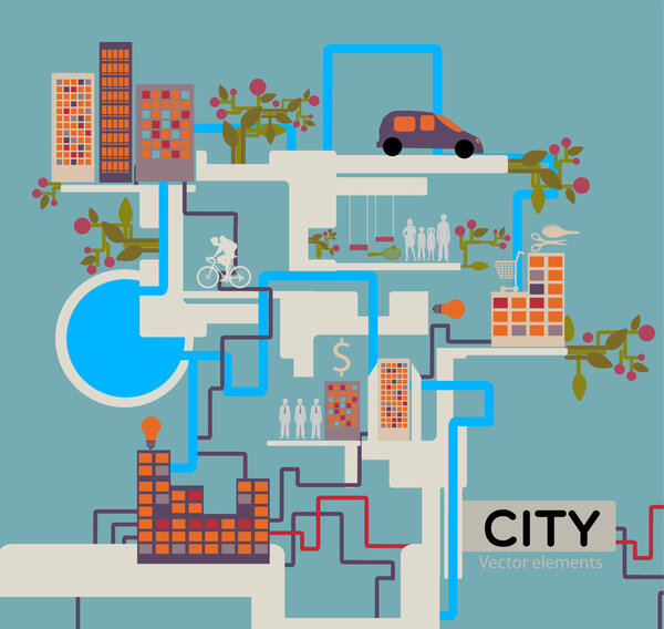 city vector background, info graphic.