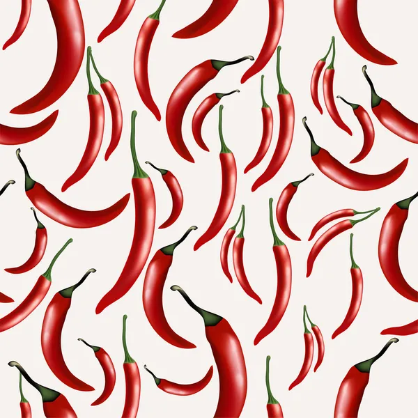 Seamless Pattern Hot Chilly Pepper — Stock Vector