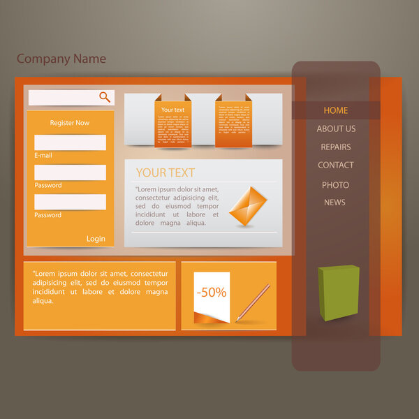 orange website creative template