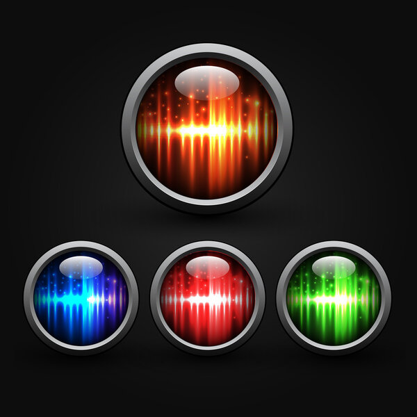 Векторная иллюстрация значков кнопок
 