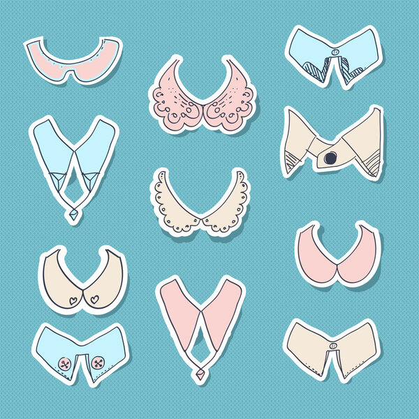Set of collar icons. Vector illustration