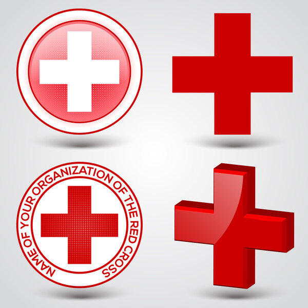 First aid medical button sign