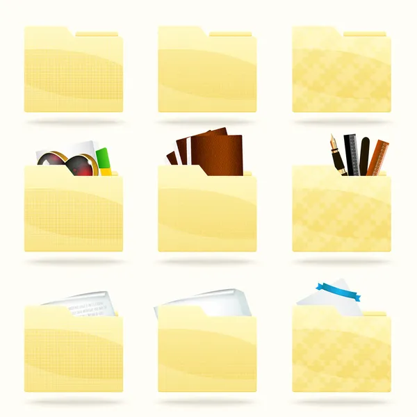 Vector Folder Icons Set — Stock Vector