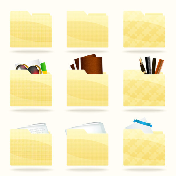 Vector folder icons set