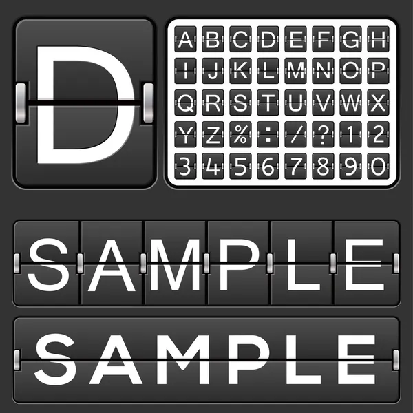 Buchstabensatz Auf Einem Mechanischen Stundenplan Vektor — Stockvektor