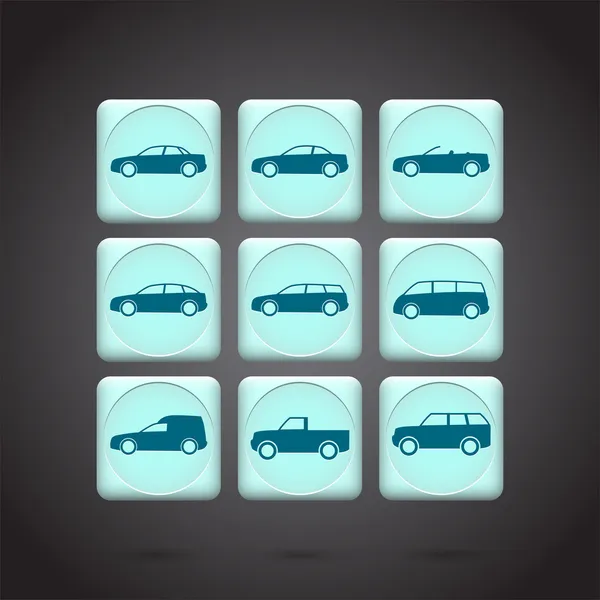 Iconos Del Coche Vector Ilustración — Archivo Imágenes Vectoriales