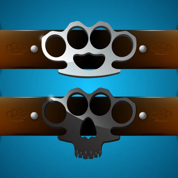 Brass Knuckles Wapen Knokkel — Stockvector