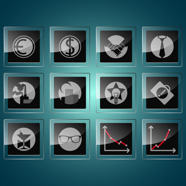 Векторная иллюстрация бизнес-икон 