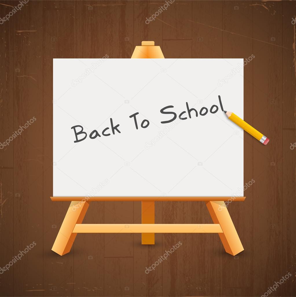 Text back to school on a blackboard