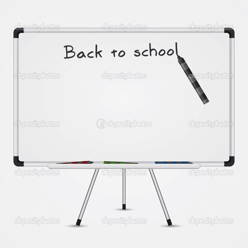 Text back to school on a blackboard