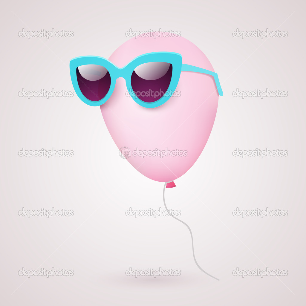 Balloon in sunglasses  vector illustration 