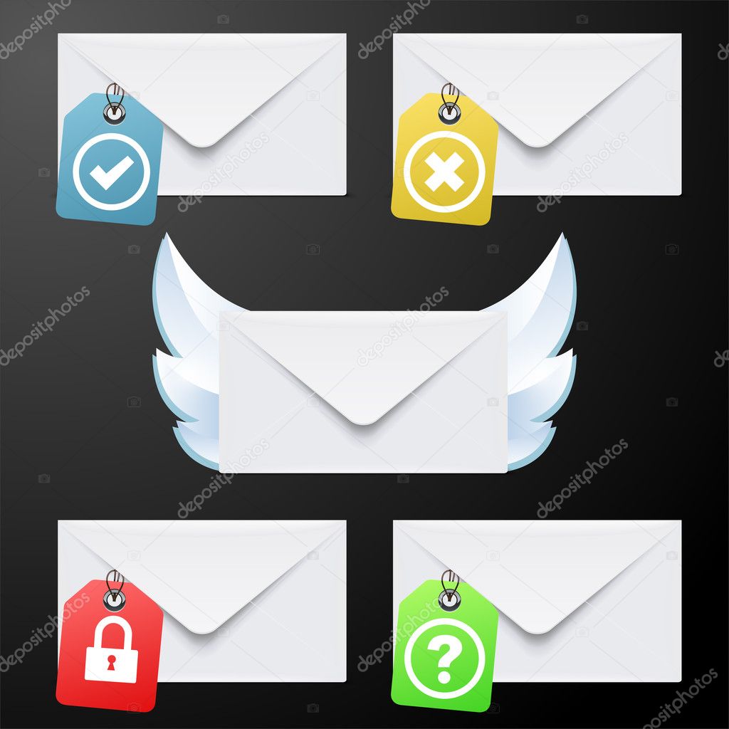 White envelope. Vector illustration