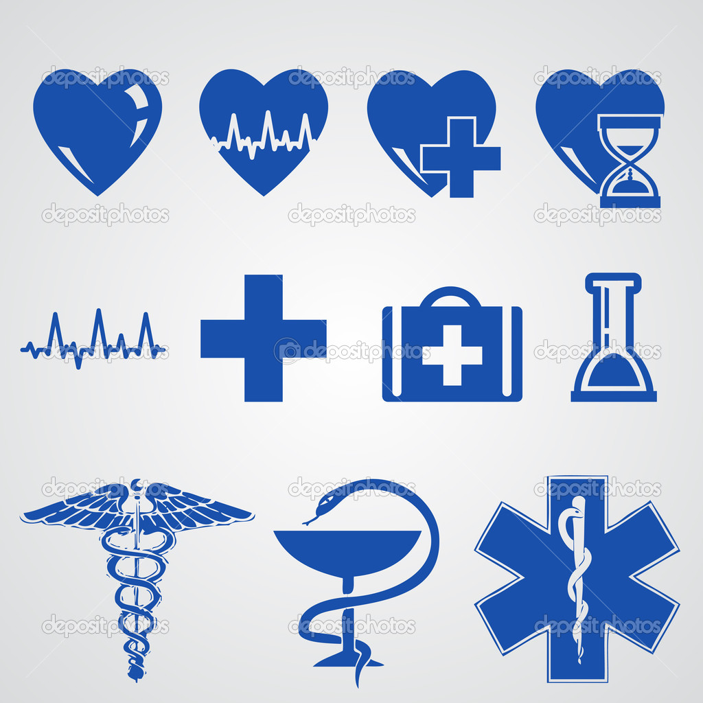 Medical button set vector  illustration 