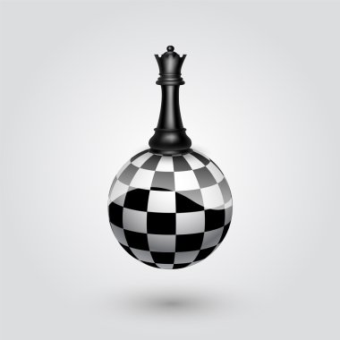 Chess black queen. Vector illustration. clipart