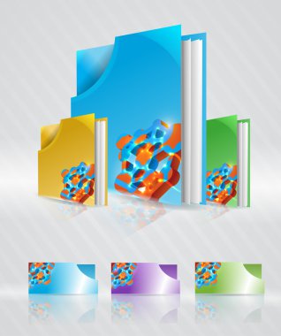 Vector set of abstract folders. clipart