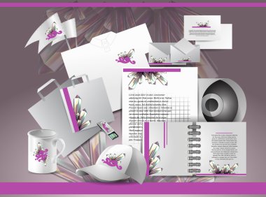 Corporate identity template with abstract elements. clipart