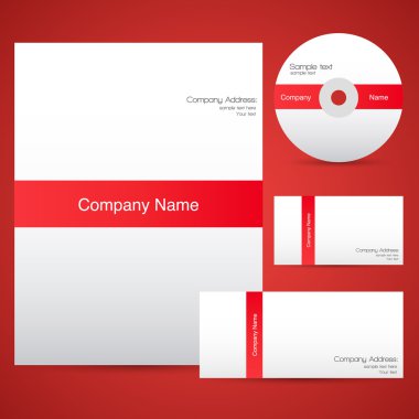 Red corporate identity template. clipart