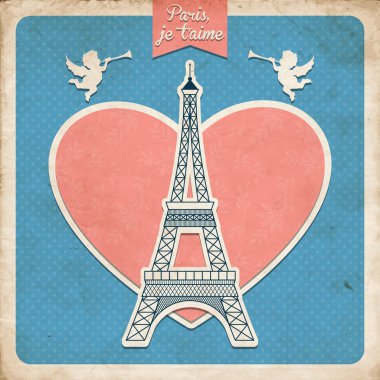 Vintage greeting card in french style. clipart