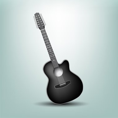Vector illustration of a acoustic guitar. clipart