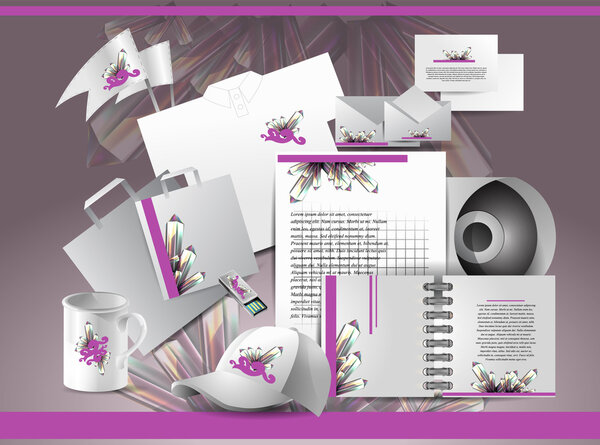 Corporate identity template with abstract elements.