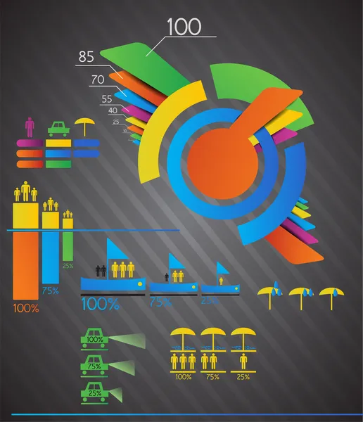 Jeu Infographies Vectorielles Illustration Vectorielle — Image vectorielle