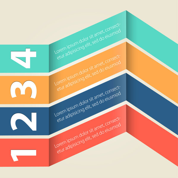 Шаги обрабатывают стрелки. векторная иллюстрация
 