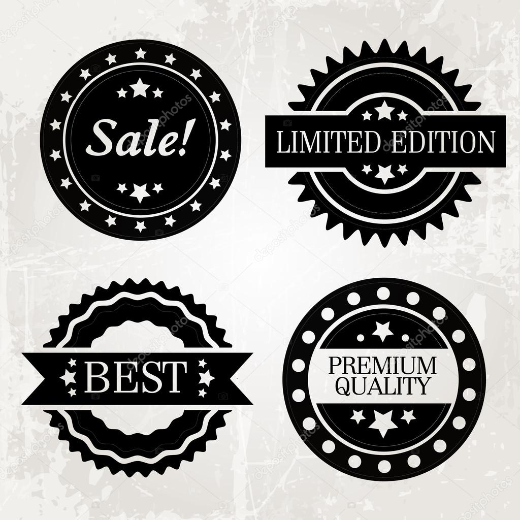 Set of vector labels