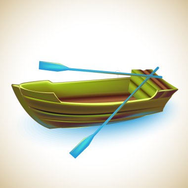 Illustration of a wooden boat. clipart