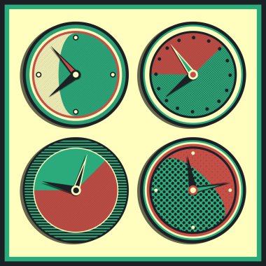 Vector vintage clock vector illustration  clipart
