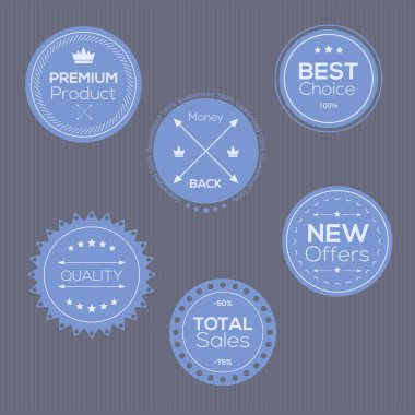 Set of retro vintage badges and labels. clipart