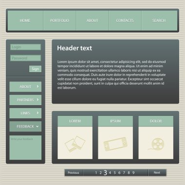 vektör, Web site tasarım şablonu.
