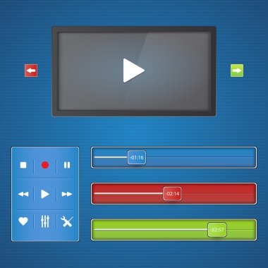 Media player interface, vector illustration  clipart