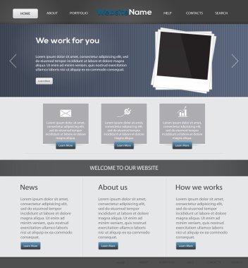 vektör, Web site tasarım şablonu.