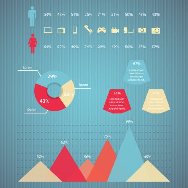 İş Infographic elemanları, vektör çizim 