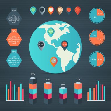 İş Infographic elemanları, vektör çizim 