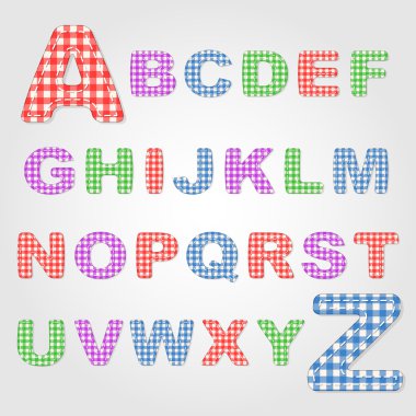 Alphabet Quilt and old fashioned baby blanket design clipart