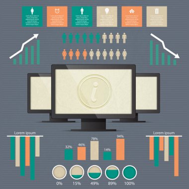 İş Infographic elemanları, vektör çizim 