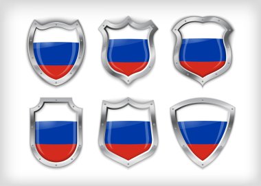 Different icons with Russia flag clipart