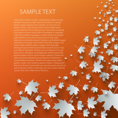 Flying autumn leaves background with space for text clipart